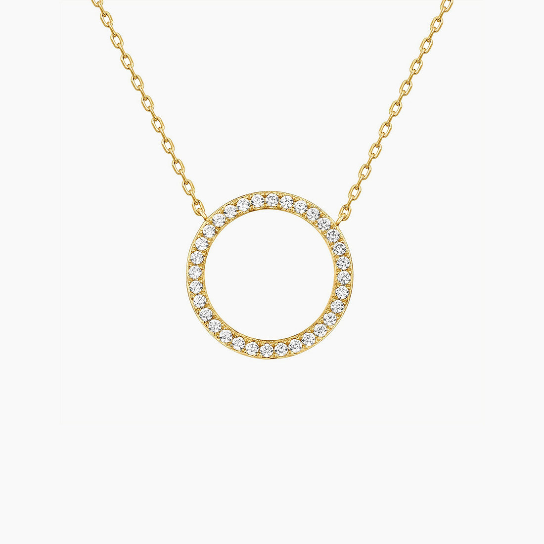 14K Gold Plated Halo Necklace