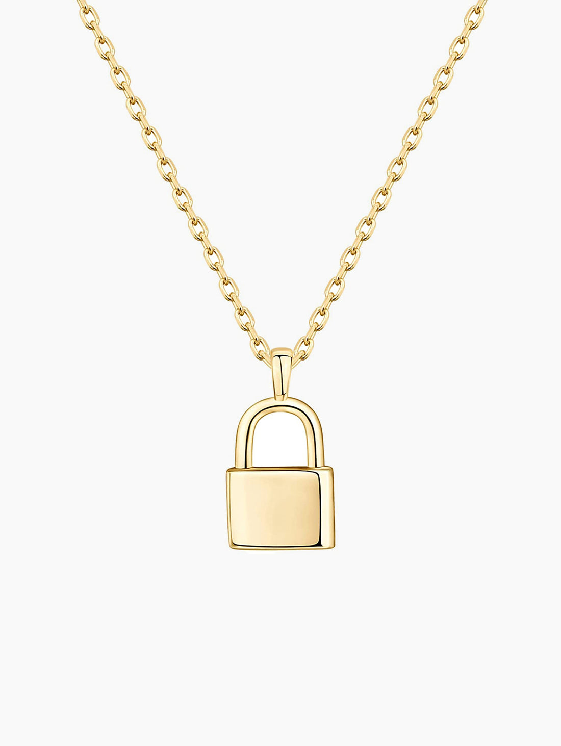 14K Gold Plated Lock Necklace