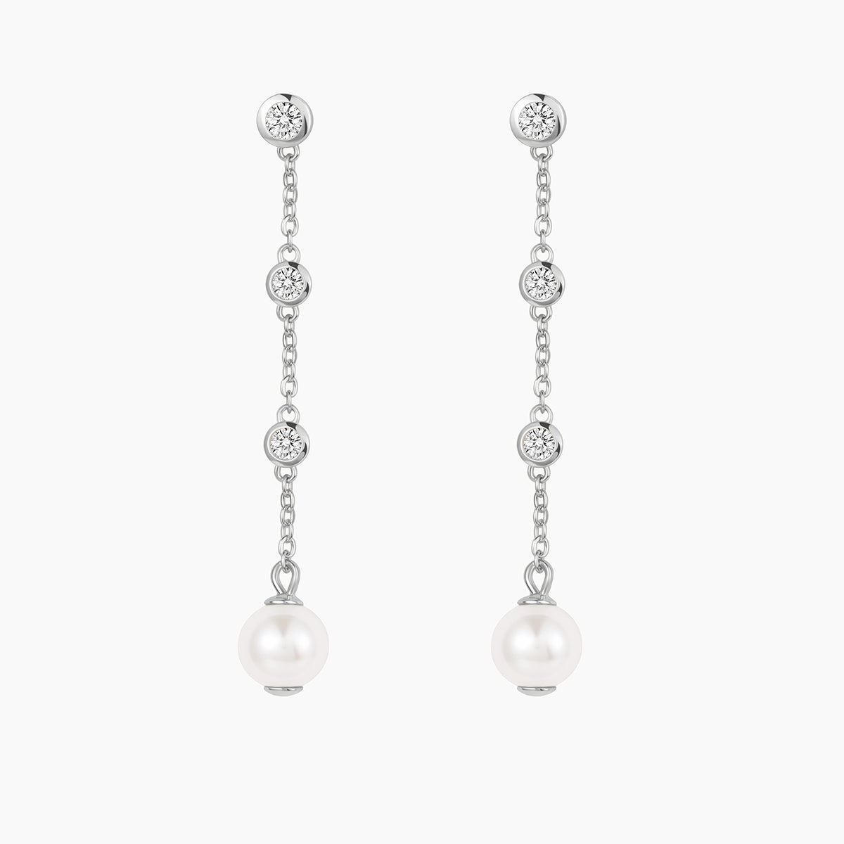 silver pearl earrings, pearl dangle earrings, s925 dangle earrings