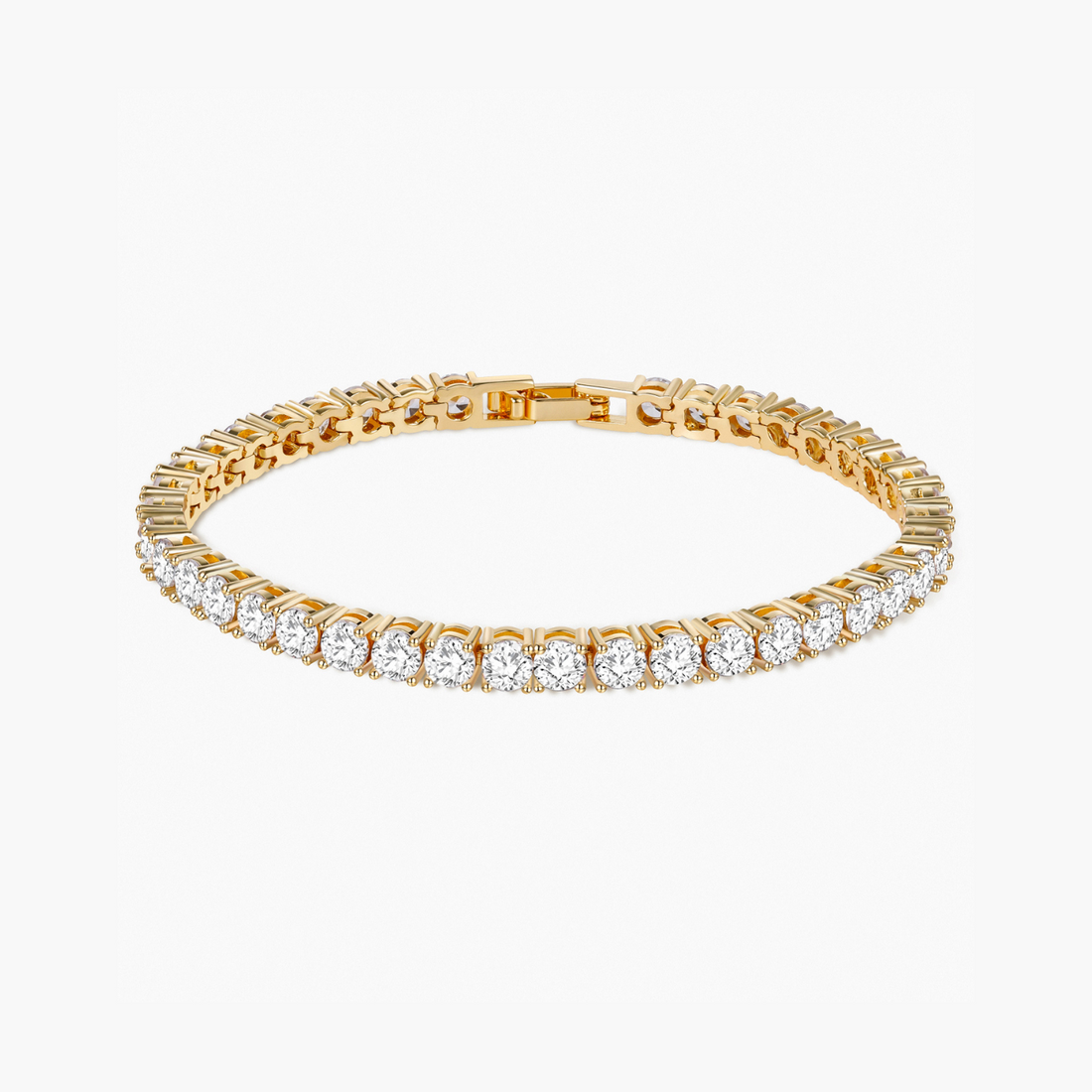 tennnis bracelet for women, 18K gold plated tennis bracelet, 4mm tennis bracelet, stunning tennis bracelet