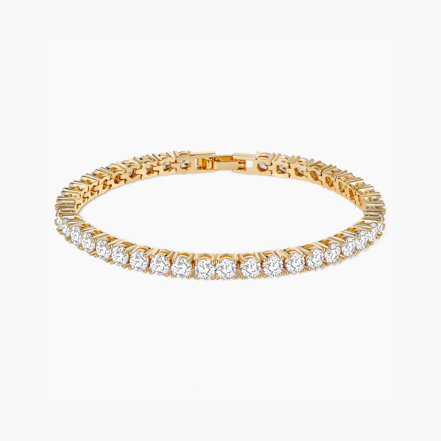 tennnis bracelet for women, 18K gold plated tennis bracelet, 4mm tennis bracelet, stunning tennis bracelet