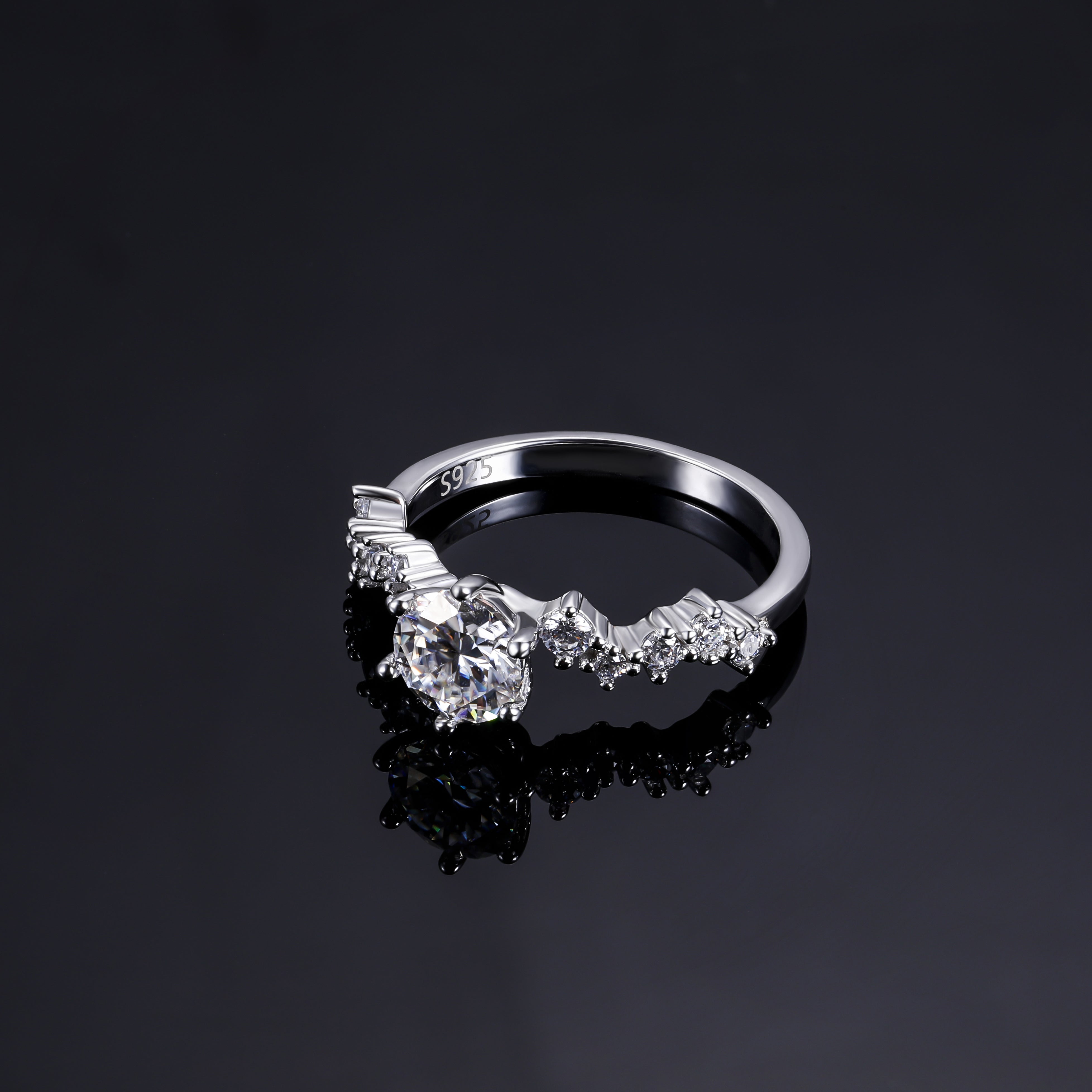 moissanite ring, s925 silver rings, affordable luxury rings, s915 rings for women