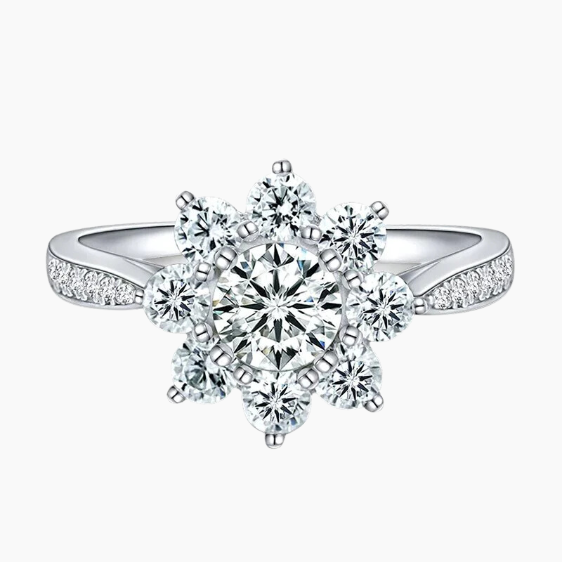 snow ring, silver cubic zirconia rings for women, 925 sterling silver rings; elegant rings for her; Eamti, s925 snowflake ring