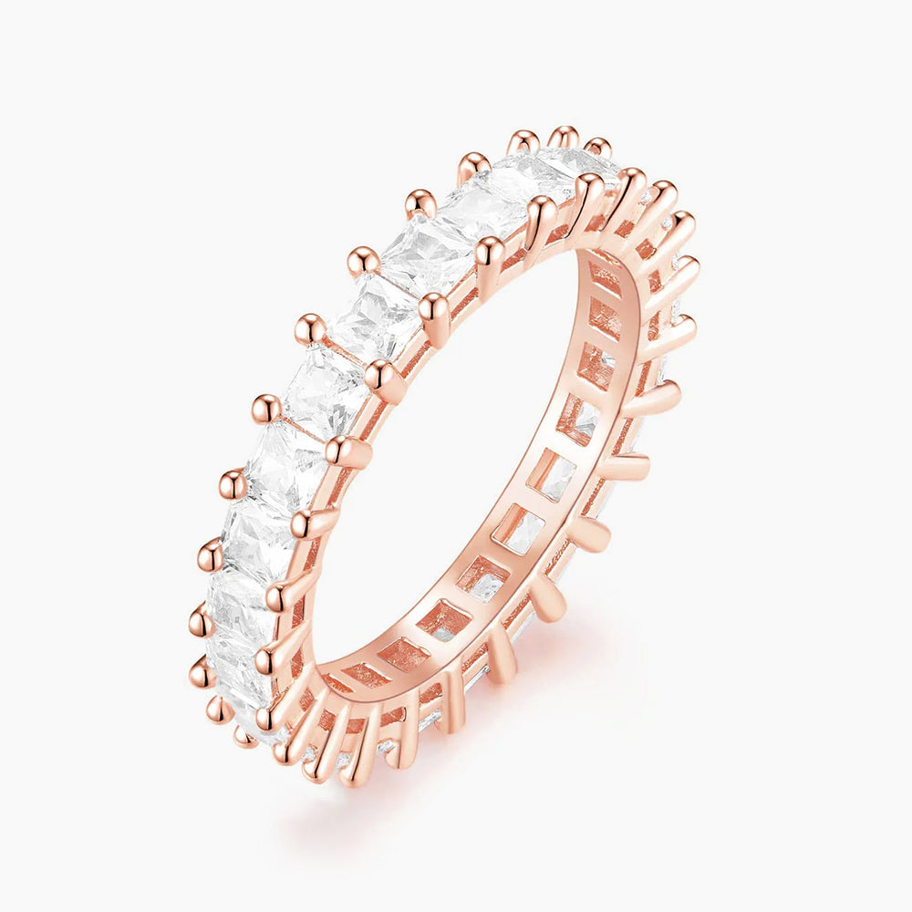 cushion eternity band ring, sterling silver wedding band, cheap wedding band under $50, silver eternity band for women, rose gold eternity ring