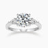 three stone ring, s925 round cut wedding ring, cubic zirconia rings for women, affordable silver engagement rings