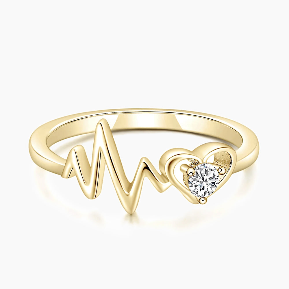 heartbeat rings for women, s925 heartbeat rings, fashionable rings for women, cheap rings for women, gold plated rings for women