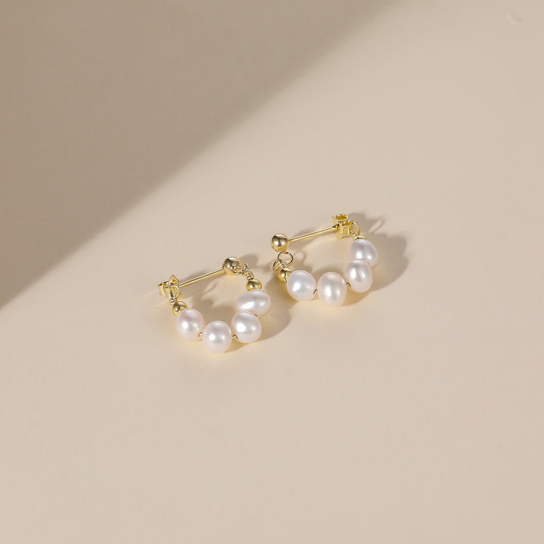 Gold Plated Baroque Pearl Earrings