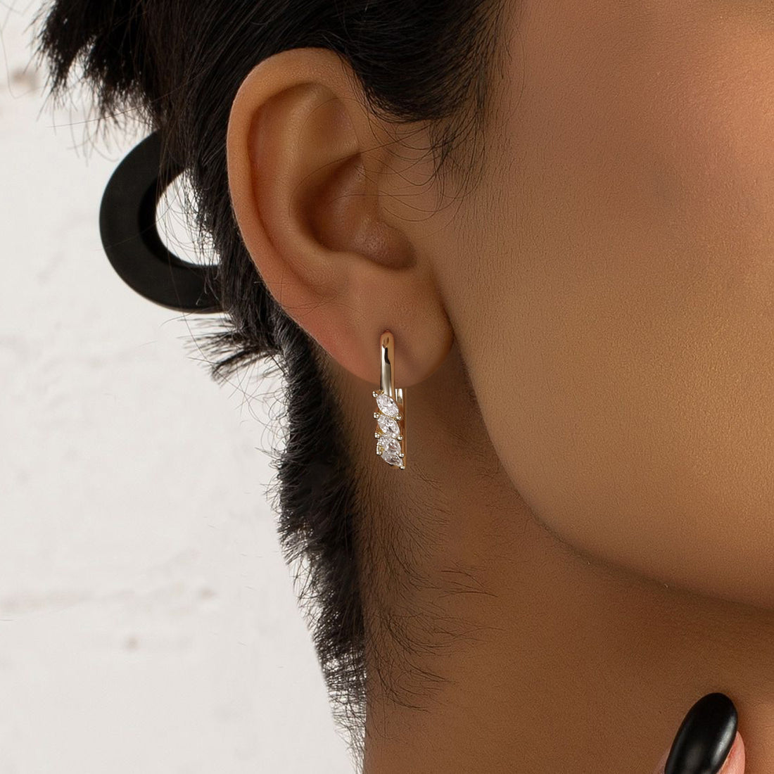 Luxury Gemstone Huggie Earrings