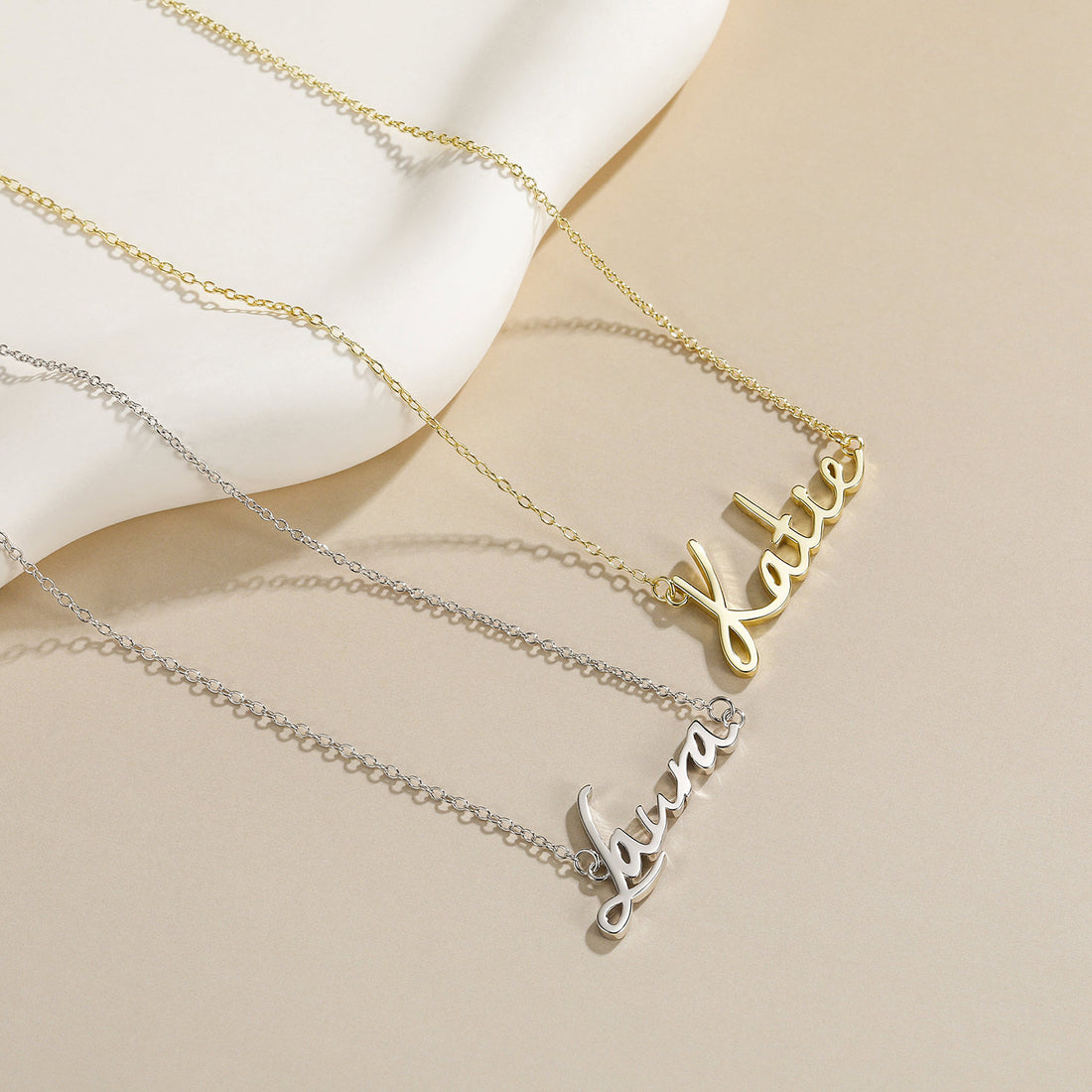 Gold Plated, Name Necklace, Initial Necklace, Layered Necklace, Personalized Necklace, Delicate Necklace, Dainty Necklace, Affordable Jewelry