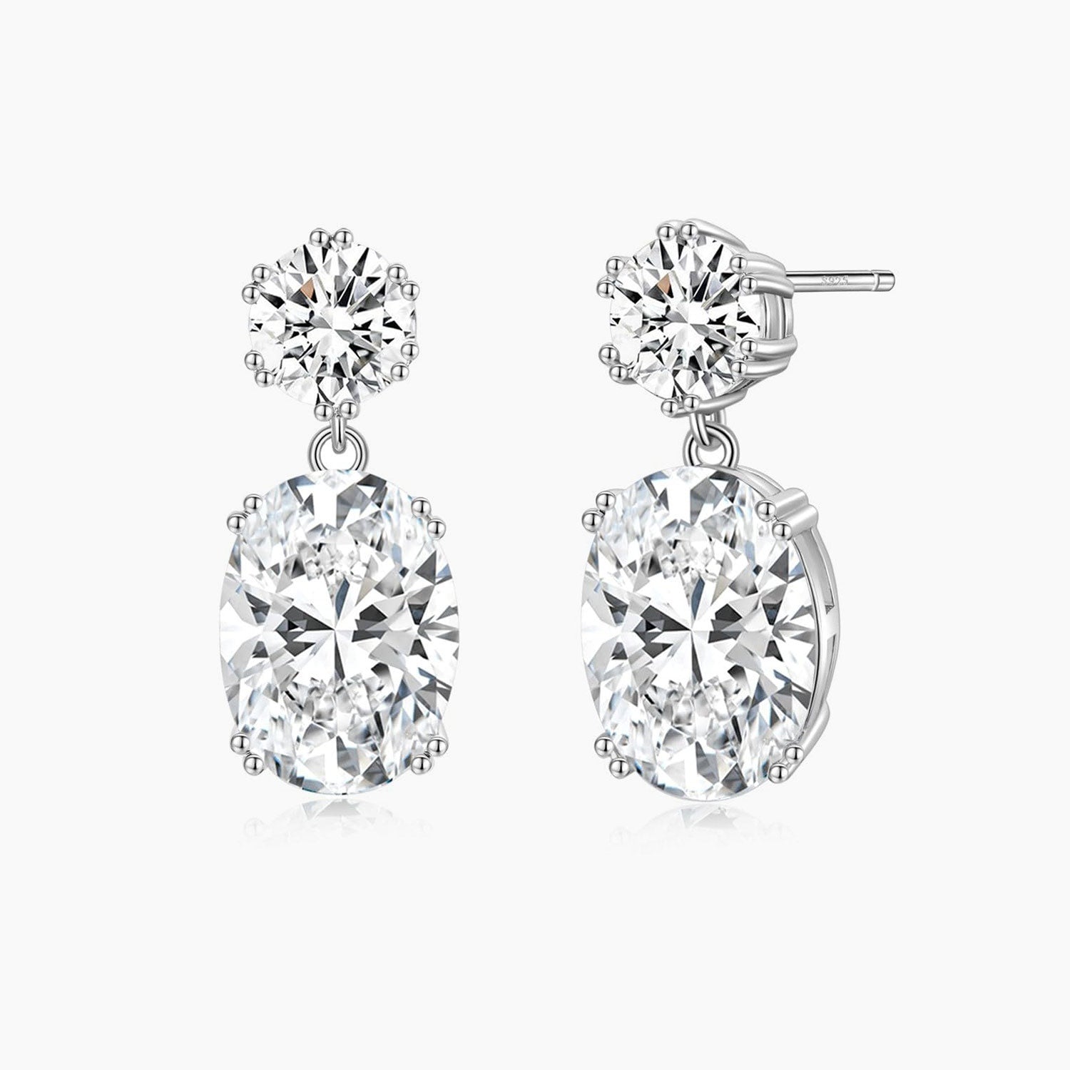 Petite Oval CZ Drop Earrings