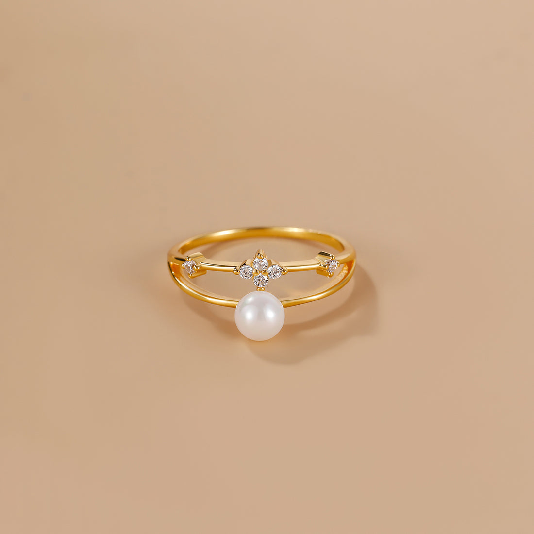 S925 Dual Layered Freshwater Pearl Ring