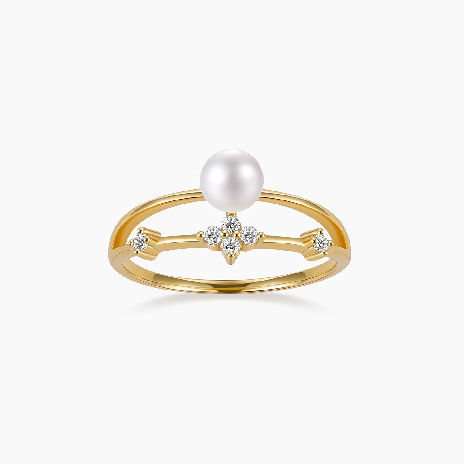 S925 Dual Layered Freshwater Pearl Ring