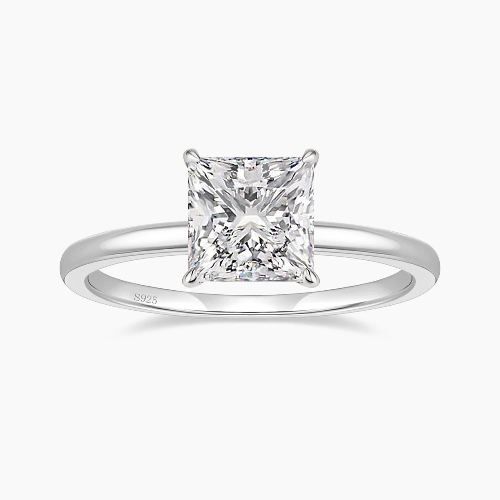 princess cut ring, travel ring under $50, cheap wedding under $50, cheap cubic zirconia rings, silver cz ring, cheap cubic zirconia engagement ring, princess ring