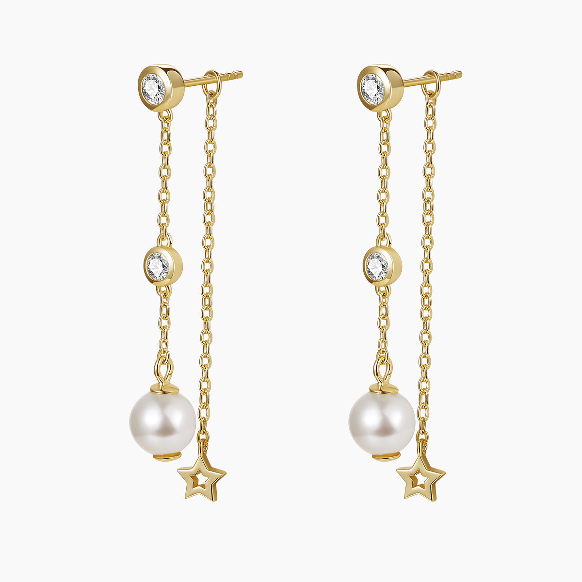 gold plated pearl drop earrings, freshwater pearl earrings for women, sterling silver pearl earrings