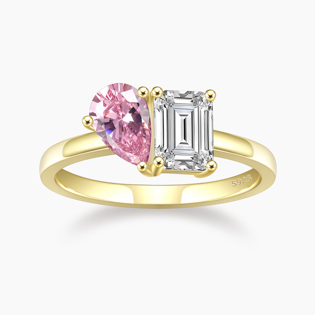 cz ring, emerald cut, pear cut, birthstone ring, personalized, affordable rings under 50