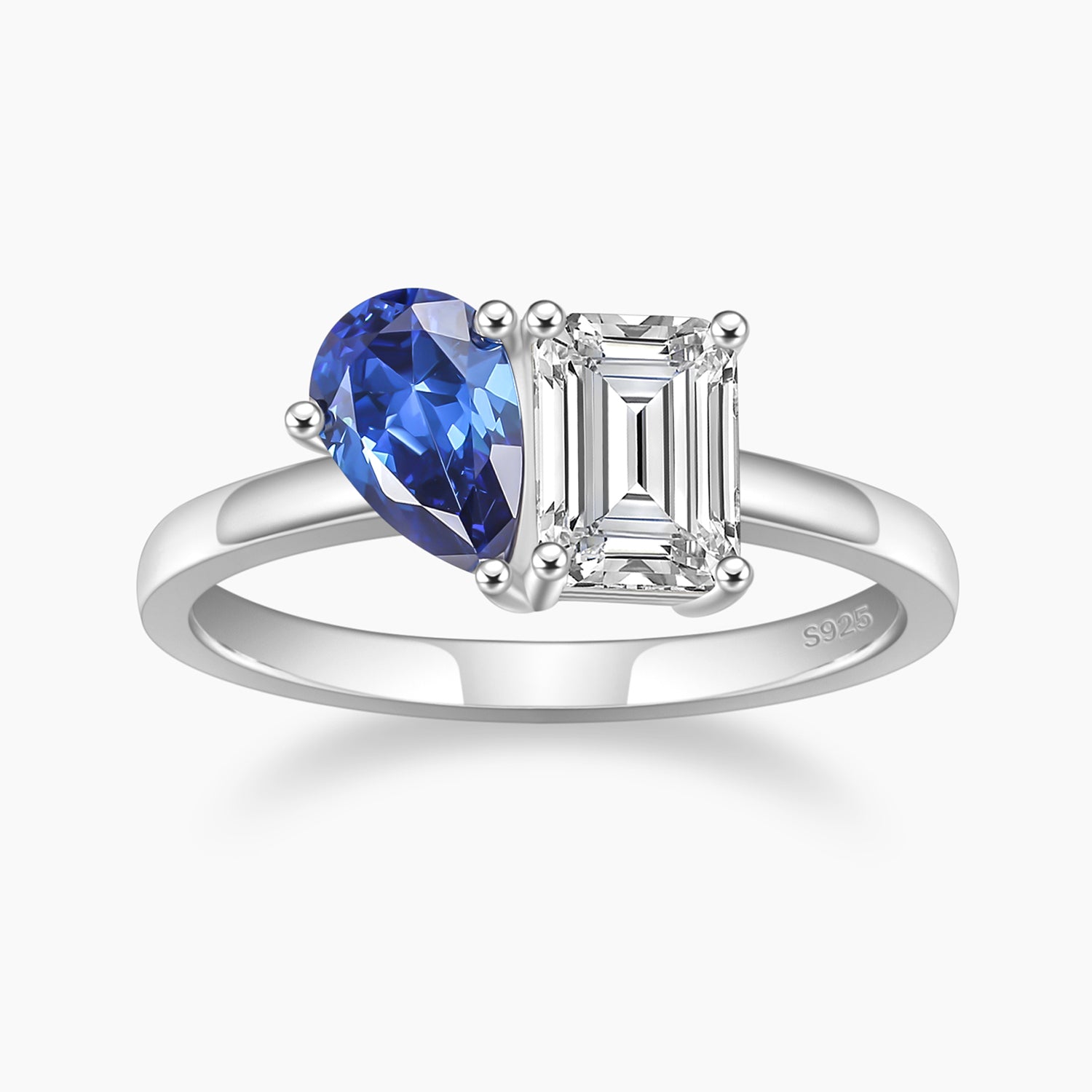 cz ring, emerald cut, pear cut, birthstone ring, personalized, affordable rings under 50