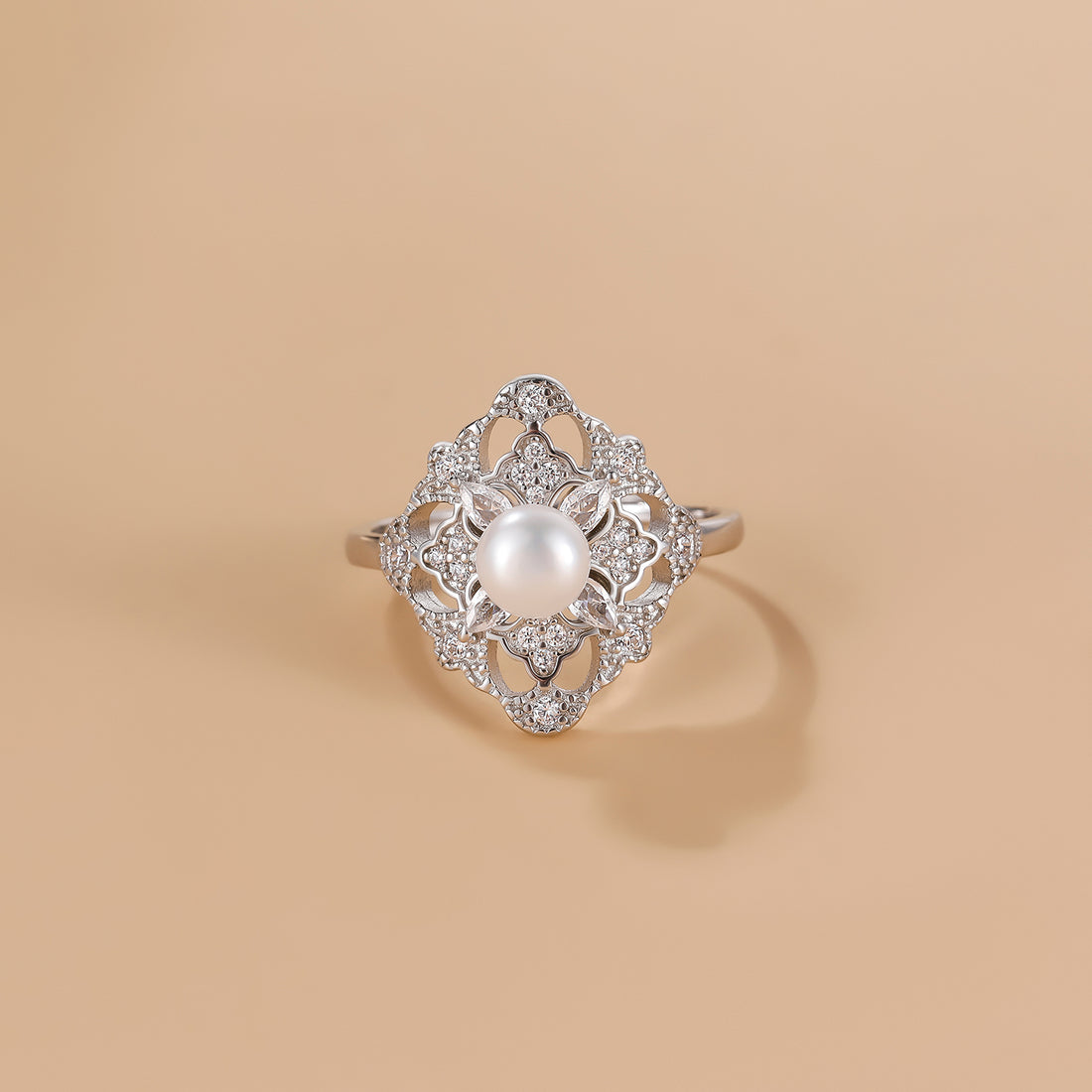 Vintage Pearl Ring in Sterling Silver
