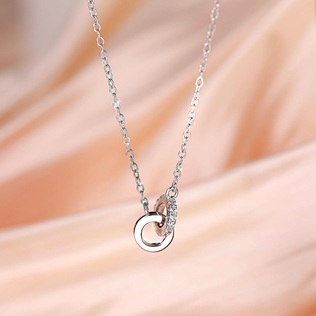 knot necklace, infinity necklace, wedding necklace, silver necklace, silver gemstone necklace, cubic zirconia necklace, danity necklace