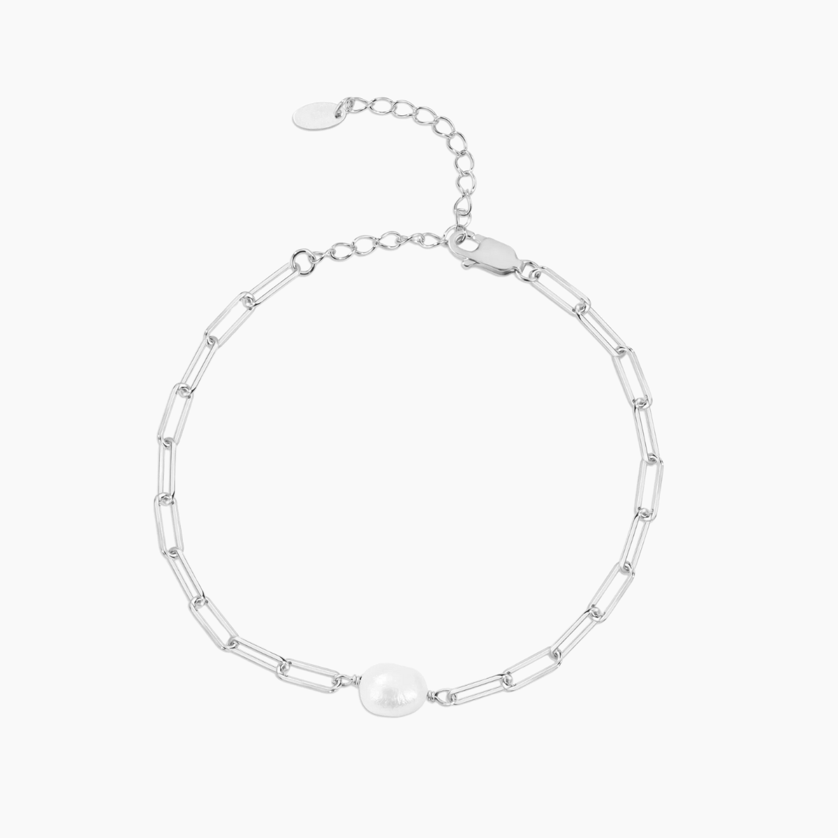 Braccialetti a maglie con perle d'acqua dolce naturali