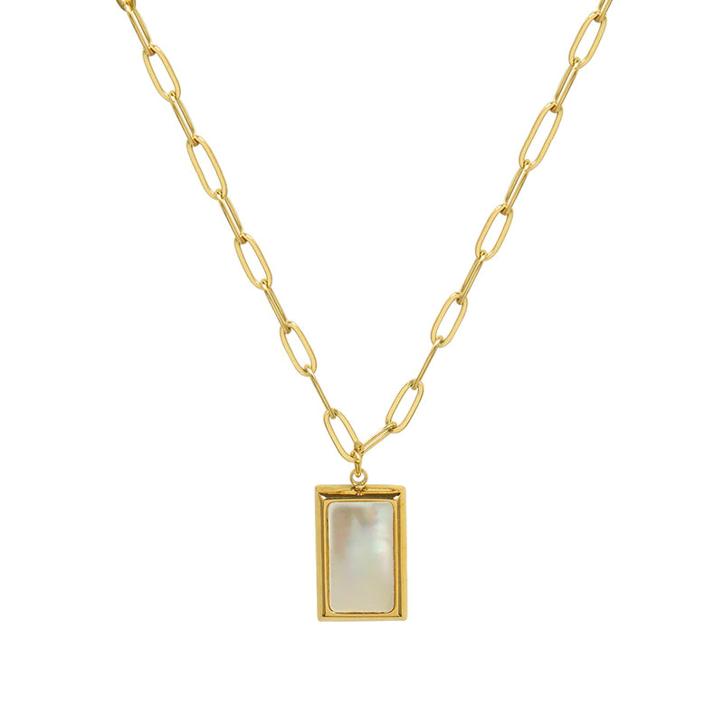 Shell Square Pendant Necklace