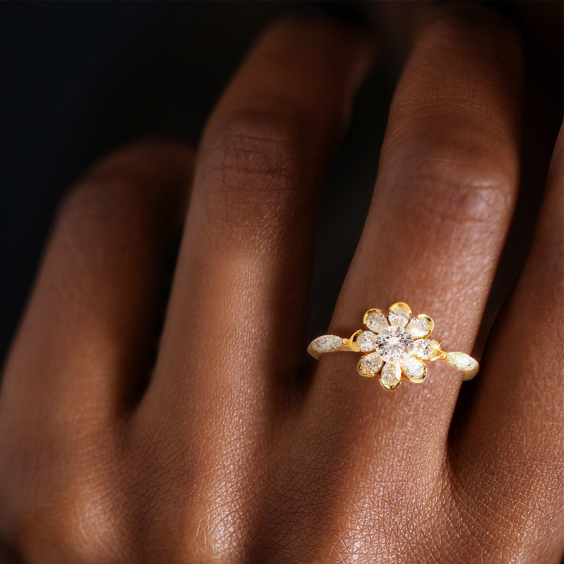 flower ring, flower engagement ring, flower and ring, flower with ring, flower rings, flower wedding ring, gold flower ring