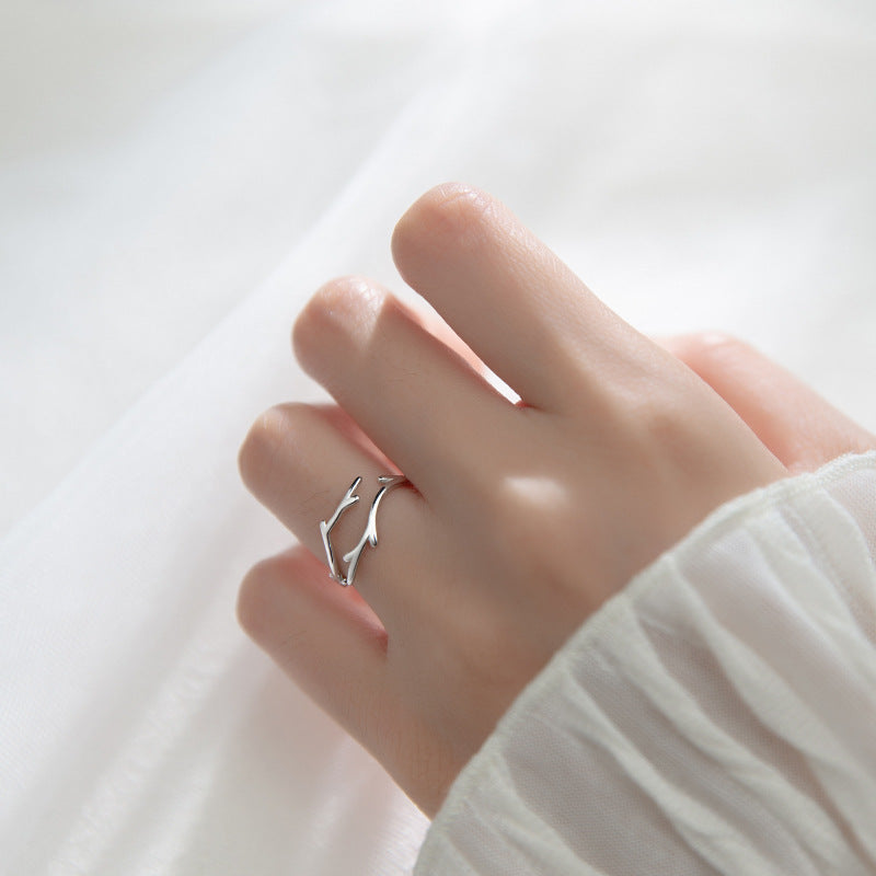 Antler Opening Ring in Sterling Silver