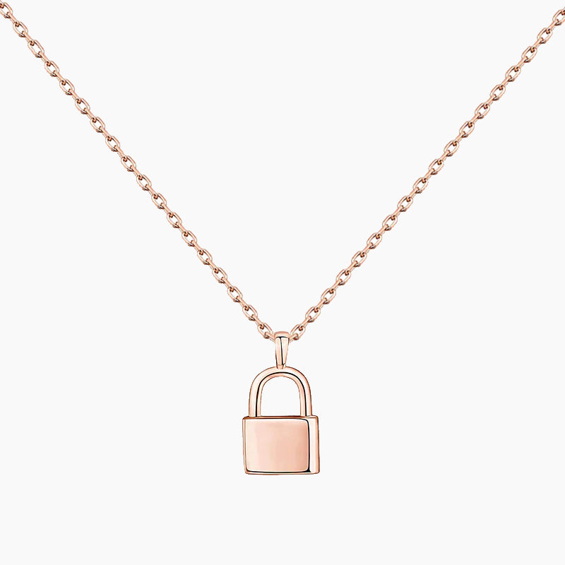 14K Gold Plated Lock Necklace