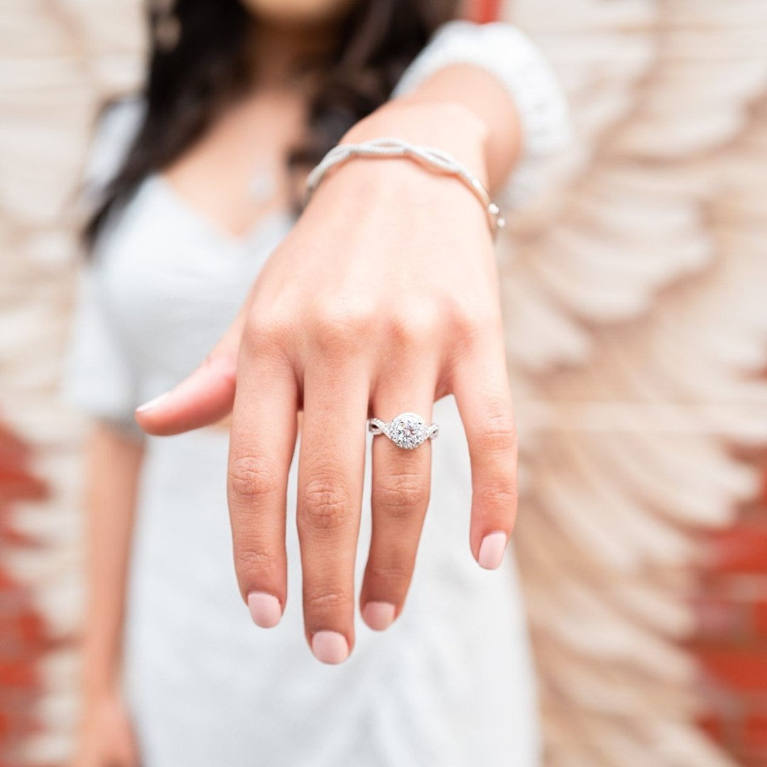 925 sterling silver ring; heart-shaped rings; Eamti;