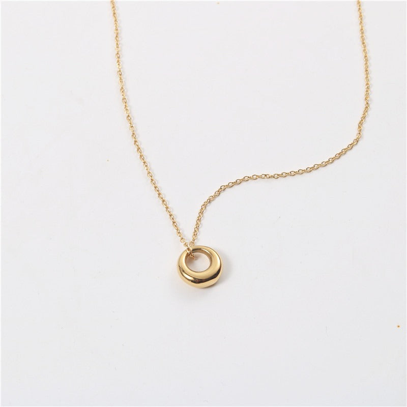 18k Gold Plated Geometric Circle Necklace