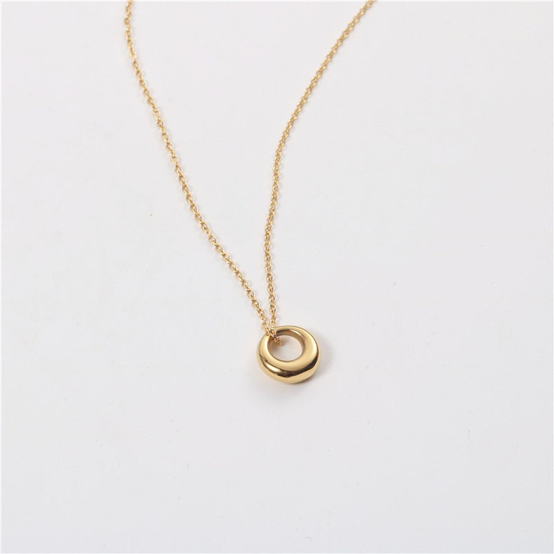 18k Gold Plated Geometric Circle Necklace