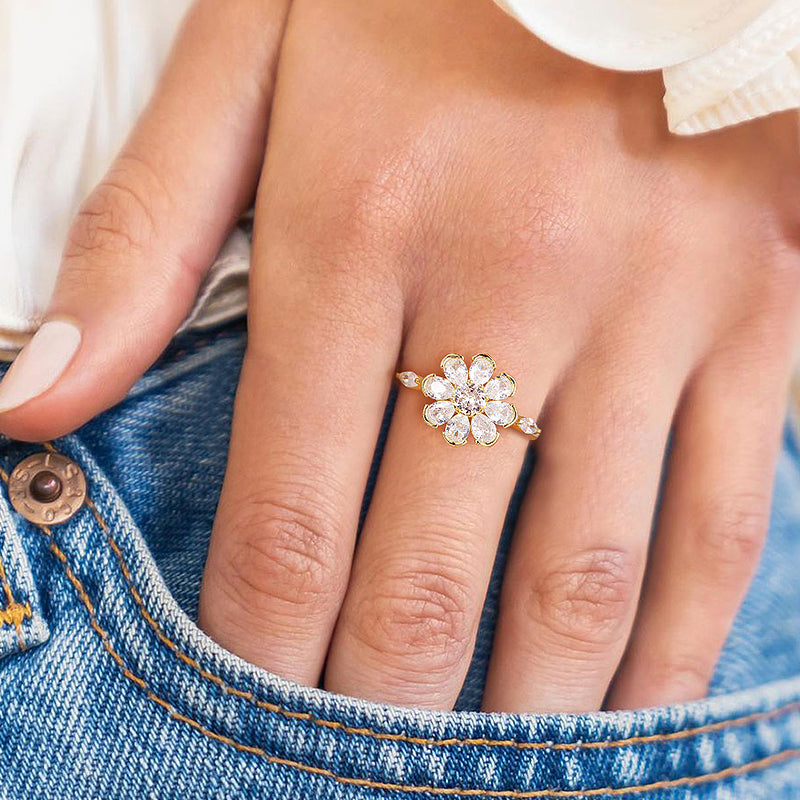 flower ring, flower engagement ring, flower and ring, flower with ring, flower rings, flower wedding ring, gold flower ring