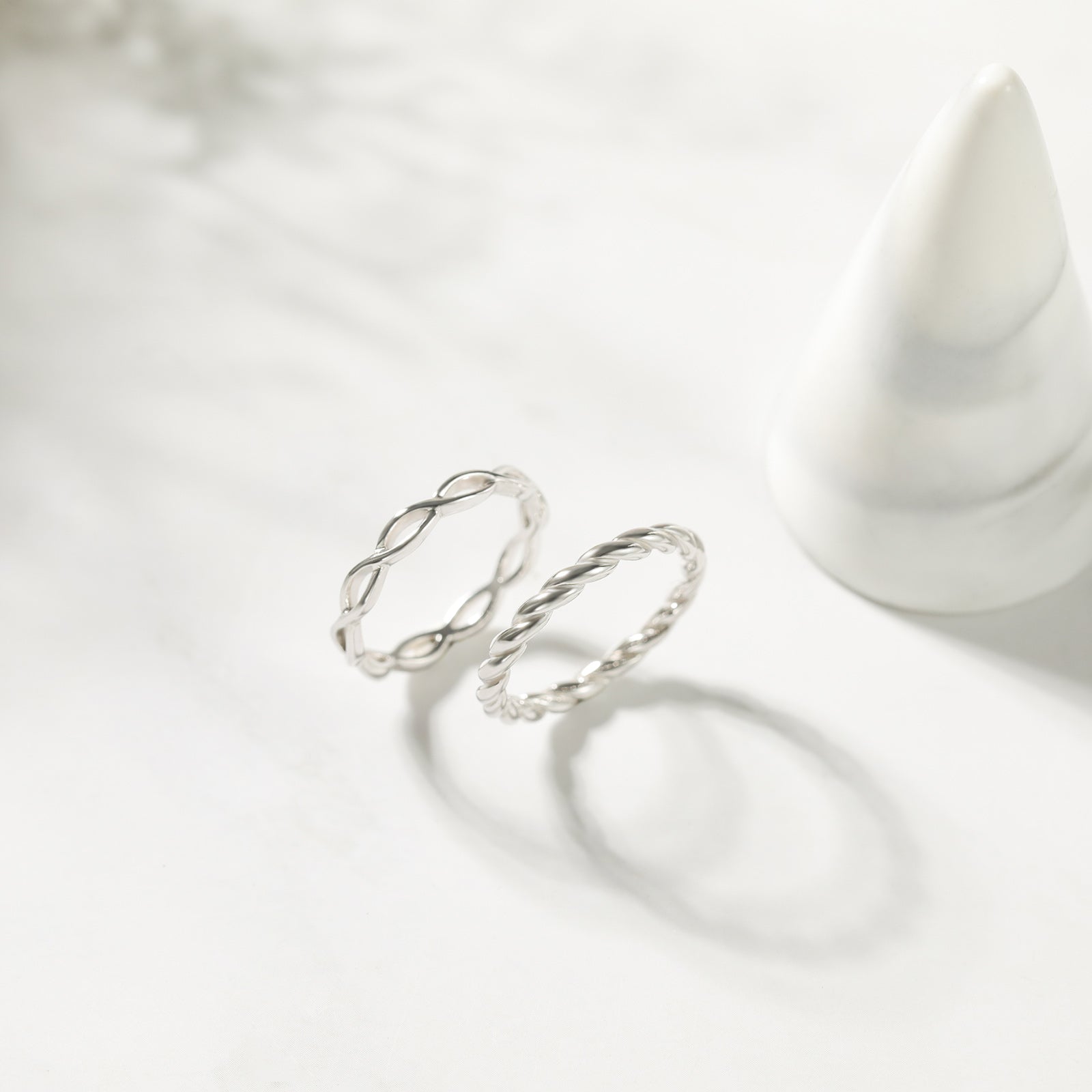 lovely twist finger rings; sterling silver rings; Eamti;