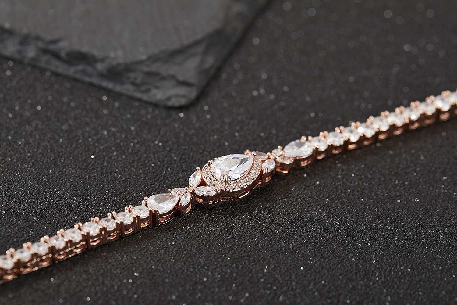 cz tennis bracelet; tear drop bracelet; Eamti;