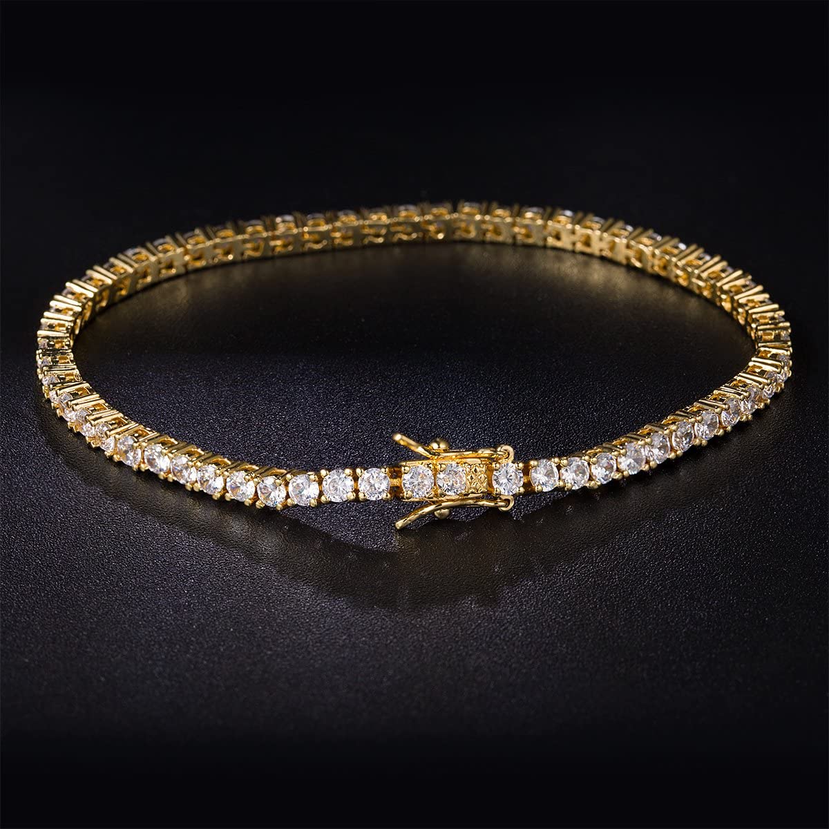 white gold bracelet; tennis bracelet; Eamti;